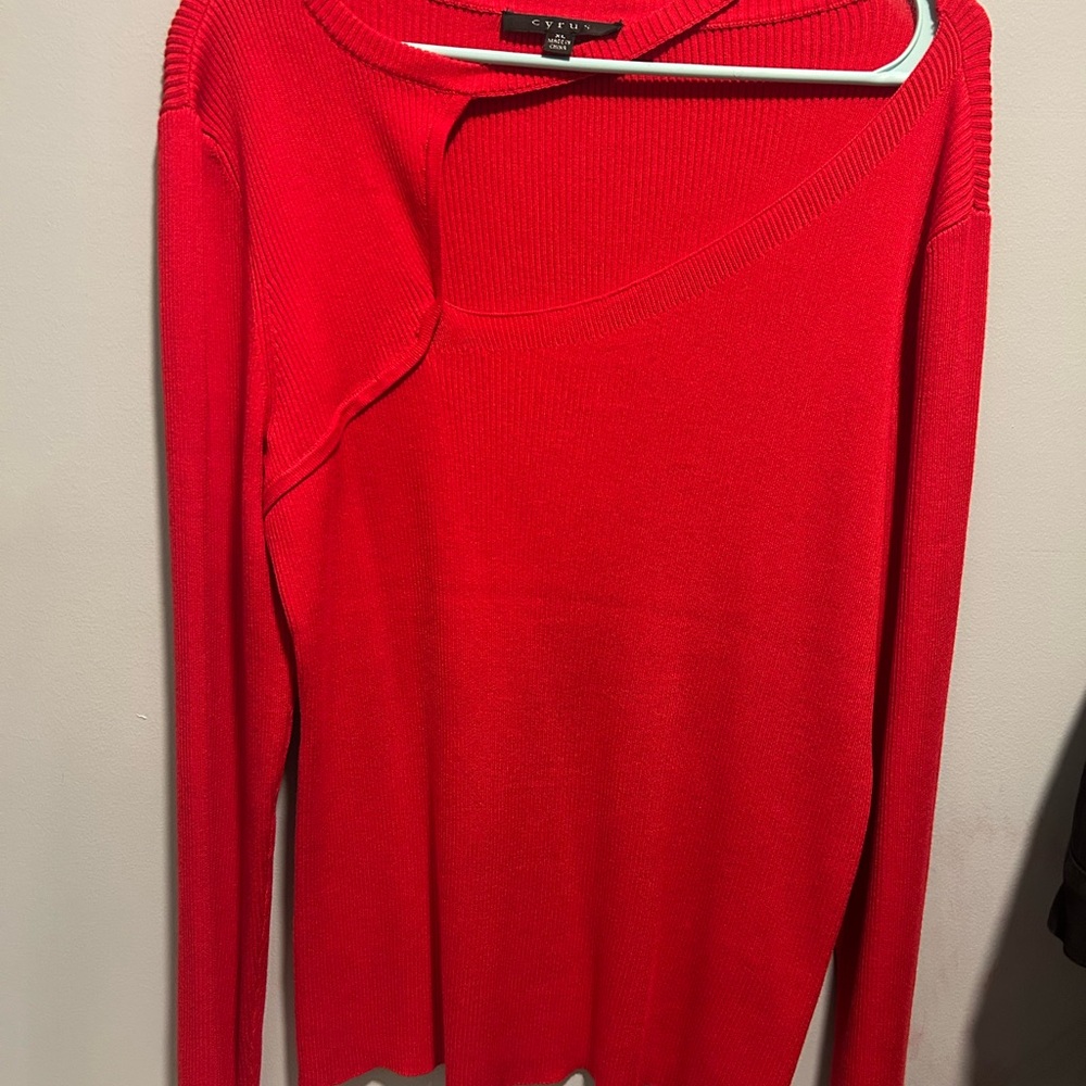 Cyrus Off-the-Shoulder Red Sweater